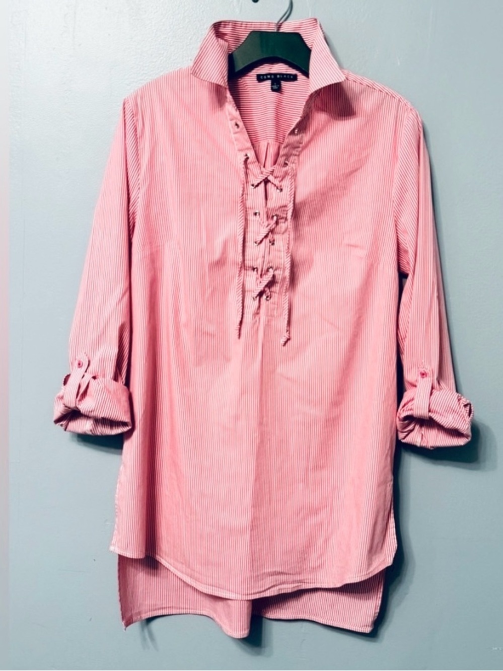 Pink High Low Women's shirt dress Dress